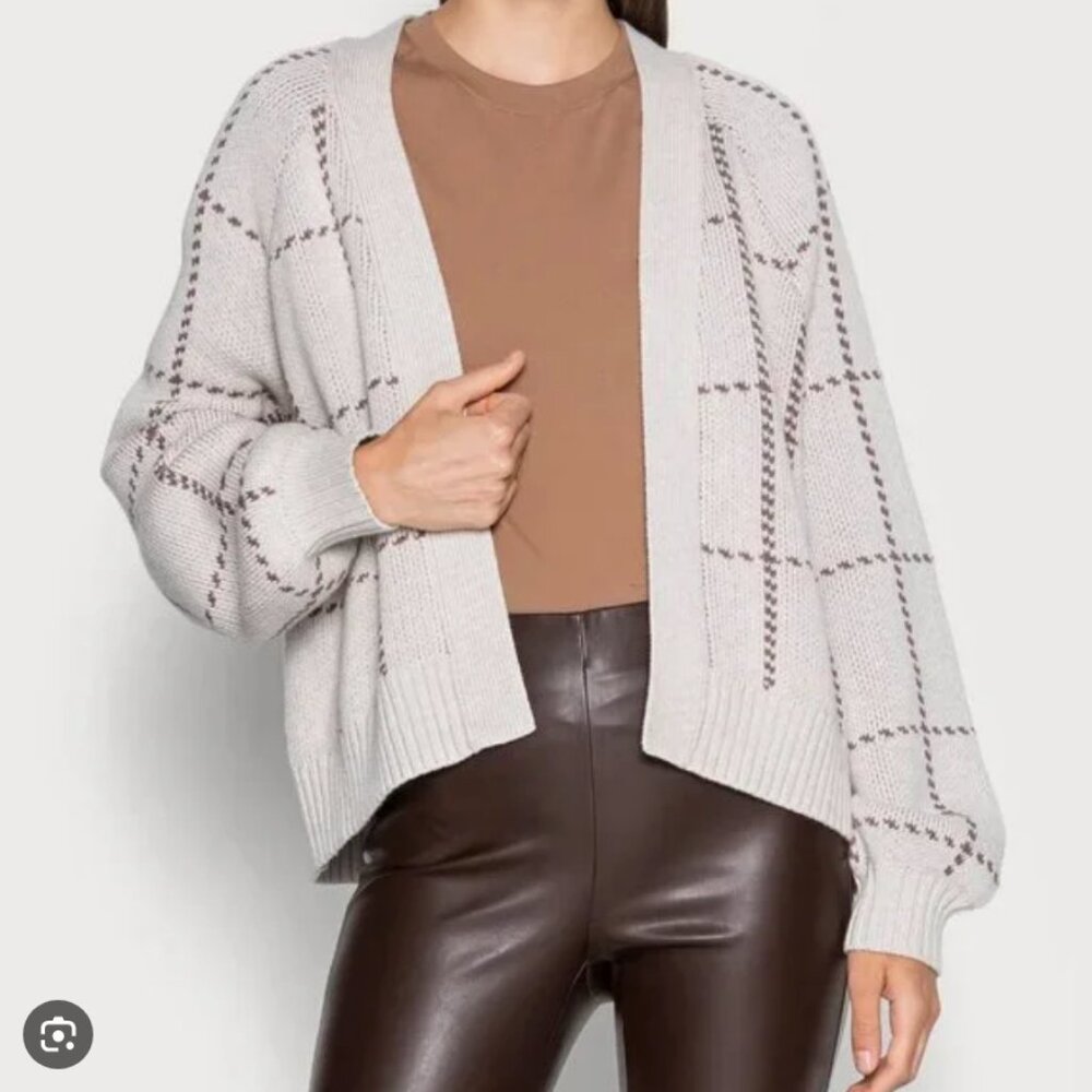 abercrombie window pane cardigan